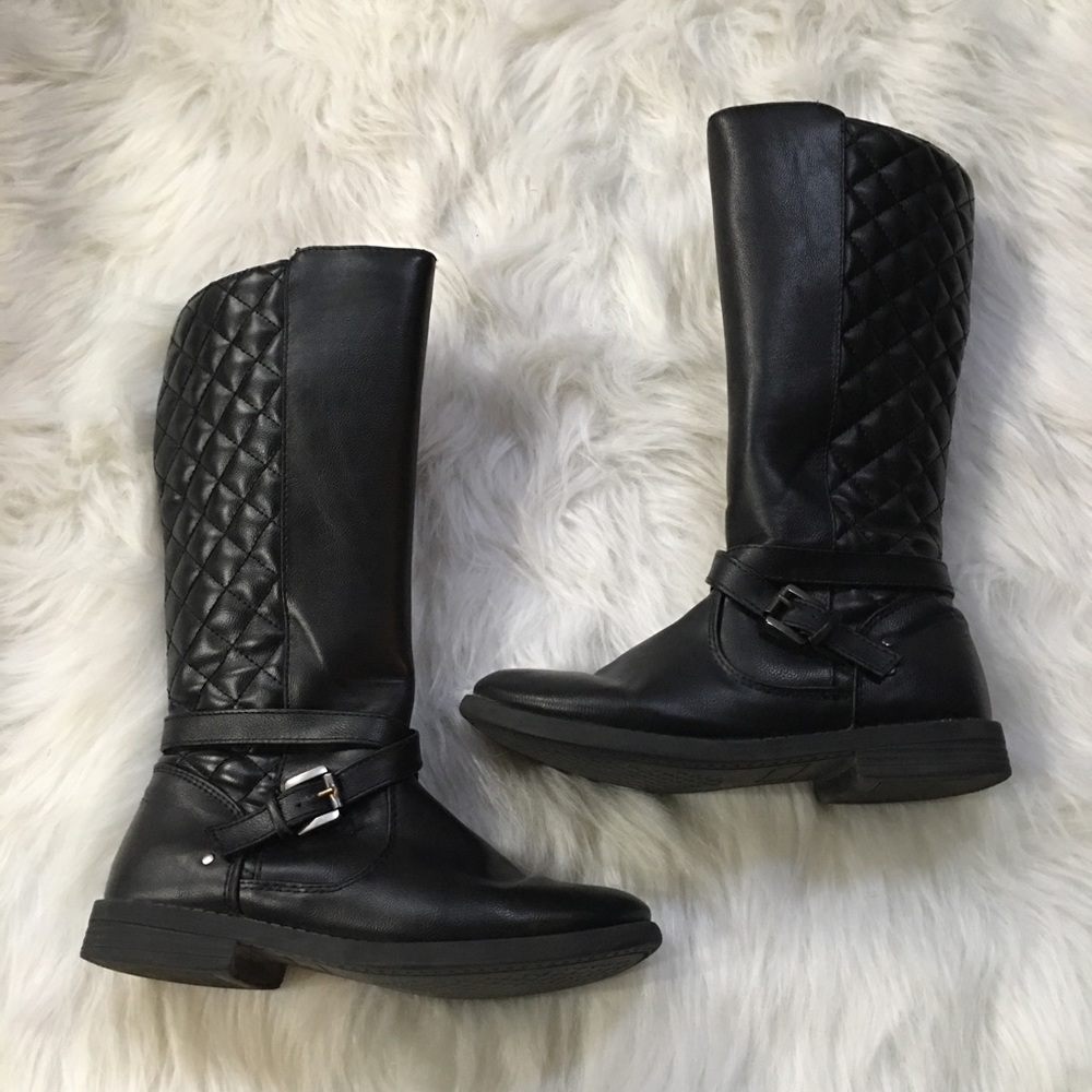Kohl’s Girls Black Boots Size 2 Med Girls Low Heel